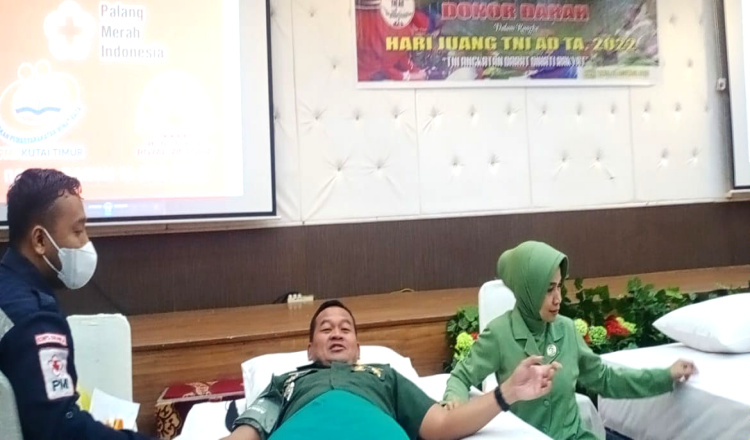 Peringati Hari Juang TNI 2022, Kodim 0909/Kutai Timur Gelar Donor Darah
